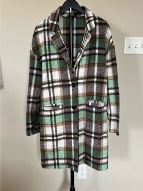 NWOT PrettyGarden Plaid Long Flannel Coat/Shacket